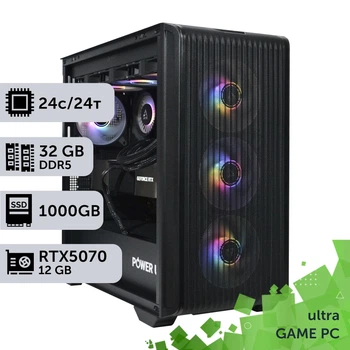Игровой компьютер GamePC Ultra #482 Core Ultra 9 285K / 32 GB / SSD 1TB / GeForce RTX 5070 12GB геймерский системный блок для киберспорта и стриминга