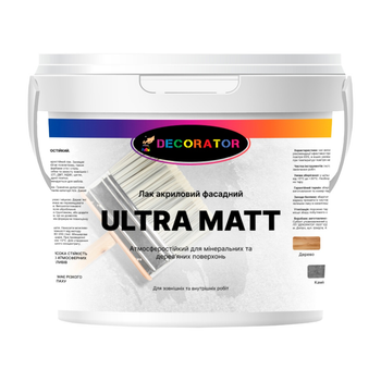 Лак шелковисто-матовый для наружных и внутренних работ ТМ DECORATOR Ultra Matt 1л