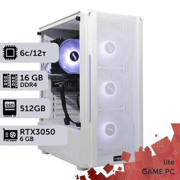 Игровой компьютер GamePC Lite #391 Core i5 12400F / 16GB / SSD 512GB / GeForce RTX 3050 6GB геймерский системный блок для киберспорта и стриминга