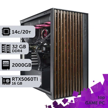 Игровой компьютер GamePC TOP #501 Core i5 14600K / 32 GB / SSD 2TB / GeForce RTX 5060Ti 16GB геймерский системный блок для киберспорта и стриминга