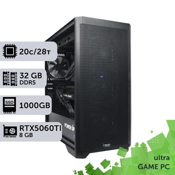 Игровой компьютер GamePC Ultra #511 Core i7 14700K / 32 GB / SSD 1TB / GeForce RTX 5060Ti 8GB геймерский системный блок для киберспорта и стриминга
