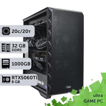 Игровой компьютер GamePC Ultra #516 Core Ultra 7 265KF / 32 GB / SSD 1TB / GeForce RTX 5060Ti 8GB геймерский системный блок для киберспорта и стриминга