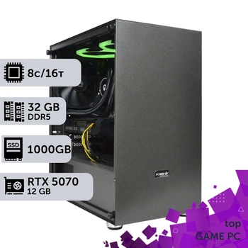 Игровой компьютер GamePC TOP #473 Ryzen 7 7700 / 32 GB / SSD 1TB / GeForce RTX 5070 12GB геймерский системный блок для киберспорта и стриминга
