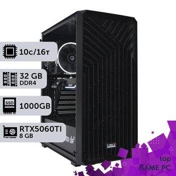 Игровой компьютер GamePC TOP #496 Core i5 14400F / 32 GB / SSD 1TB / GeForce RTX 5060Ti 8GB геймерский системный блок для киберспорта и стриминга