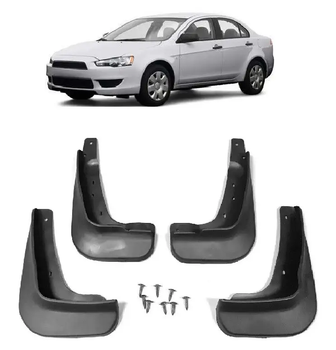 Брызговики Mitsubishi Lancer X без порогов комплект 4 шт.