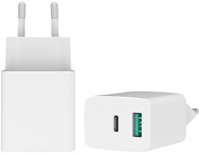 Мережевий зарядний пристрій Forever Recycling USB-A + USB-C 20 Вт White (5909000571822)