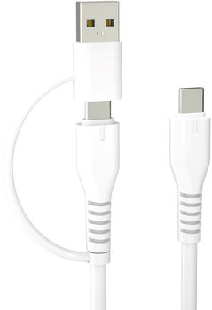 Kabel Forever Recycling USB Type-A + USB Type-C – USB Type-C 1.5 m White (5909000571808)