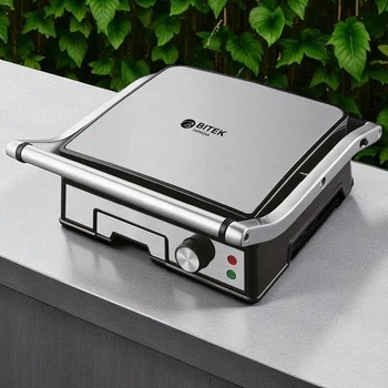 Електрогриль Bitek BT BBQ 3000 Вт, гриль контактний, з терморегулятором для риби, мʼяса (7862)