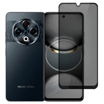 Защитное стекло Fiji Privacy для Tecno Spark 30 (KL6) антишпион Anti-Dust полная проклейка черный