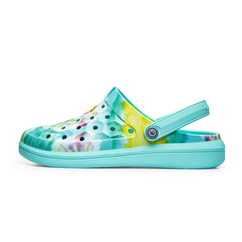 Женские шлепанцы сабо Joybees Varsity Clog Aqua Washed Tie Dye, размер 42.5 стелька 27,8см (бирюза тайдай)