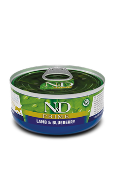 Farmina cat вологий корм N&D Grain Free PRIME LAMB ADULT з ягнятком, чорницею 70 г
