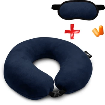 Подушка Coverbag для путешествий серая + маска для сна
