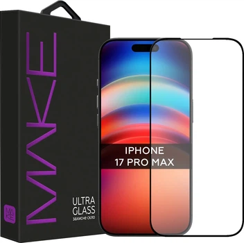 Защитное стекло MAKE Ultra Glass для смартфона Apple iPhone 17 Pro Max Black (MGU-AI17PM)
