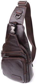 Мужская кожаная сумка через плечо VINTAGE коричневая натуральная кожа messenger crossbody 51505