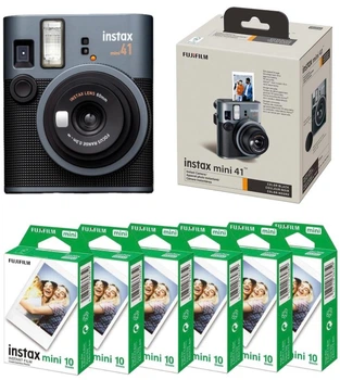Набор Fujifilm INSTAX MINI 41 фотокамера мгновенной печати / картриджи 6 шт. / фотобумага 60 фото / ремешок / батарейки / подарочная упаковка