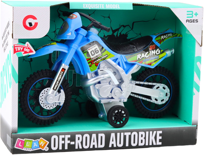 Іграшка LEAN Toys Мотоцикл для кросу з приводом світлом і звуками Синій 24214 (5905991053606)