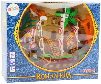 Набір LEAN Toys Римський корабель з катапультою і пальмами, світлом і звуком + Римляни 18963 (5905991020141)