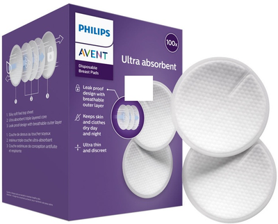 Wkladki laktacyjne Philips AVENT jednorazowe 100 szt SCF254/13 (8710103845768)