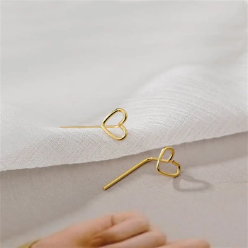 Серьги Hearts сердца в форме сердца сердечки золотистые