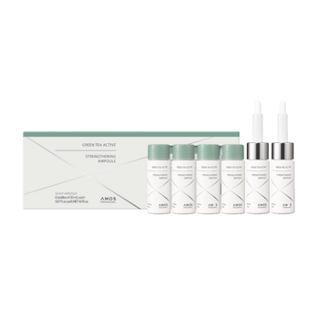 Ампулы против выпадения волос Amos Professional Green Tea Active Strengthening Ampoule, 6 х 20 мл
