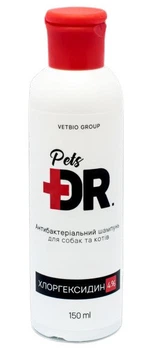 Шампунь для собак и кошек Dr.Pets, с хлоргексидином, антибактериальный, 150 мл
