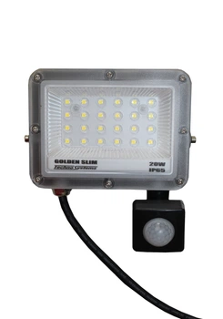 Прожектор LED 20Вт GOLDEN Slim TNSy 220В 2200Лм 6500К IP65 з датчиком руху