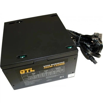 Блок питания ATX 400W GTL, 120 мм вентилятор, 2xMolex, 2xSATA, черный