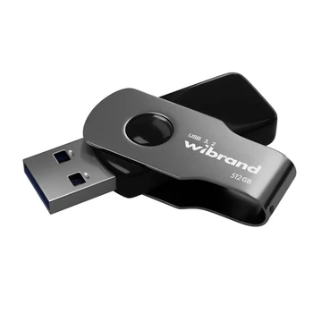 Флеш накопитель USB Wibrand Lizard, USB 3.2 Gen1, 512GB, Black