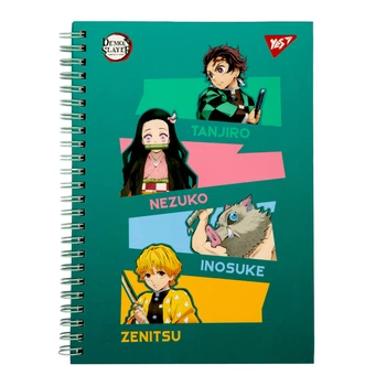 Блокнот для записей в клетку на спирале А5 YES 7 БЦ Demon Slayer 152022 64 листа
