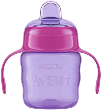 Чашка непроливайка Philips AVENT з носиком і ручками 6м+ 200 мл Фіолетова SCF551/03 (8710103854364)