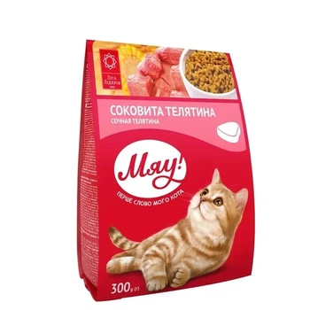 Корм сухой для кошек Мяу говядина 300 г (4820269144453)