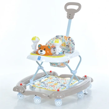Ходунки дитячі Bambi M 3656A-S-11 (64,5*71*87 см., колеса: 8 шт, Ø7 см, стопори: 2 шт., висота: 3 положення, батьк. ручка, музика, світло, бежевий)