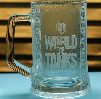 Пивной бокал 670 мл World of Tanks с гравировкой геймерская кружка для танкиста Подарок фанату WoT