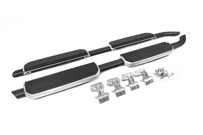 Боковые пороги OEM Silver (для длинного, 2 шт) для Land Rover Defender 2019- рр