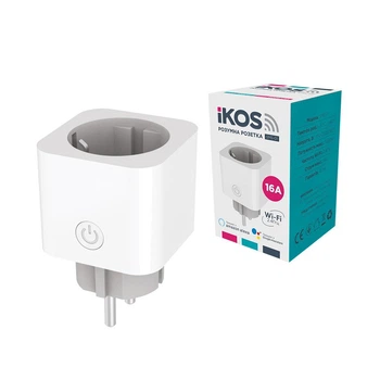 Розумна Wi-Fi розетка з таймером IKOS SMS-01 голосове керування White (0009-CSS)