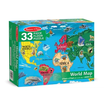 Детский мега-пазл "Карта мира" MelissaandDoug MD10446, 33 элемента