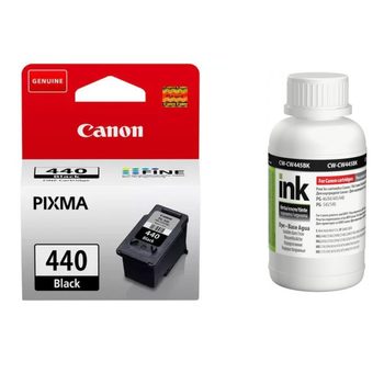Комплект Картридж Canon PG-440 + Чорнило ColorWay CW-CW445BK02 200 мл