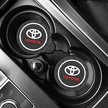 Килимок антиковзкий силіконовий у підсклянник з логотипом Toyota Тойота комплект 2 шт Leader (k-4428)