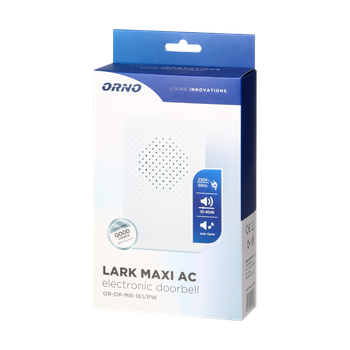 Звонок LARK MAXI AC 1 тоновый снежно белый 230V OR-DP-MR-161/PW ORNO