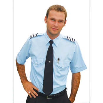 Сорочка пілота з короткими рукавами The Van Heusen Aviator Синя Розмір 48 комір 39