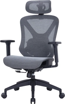 Кресло компьютерное офисное эргономичное OfficePro Atlas Black/Dark Gray (OC630-B-DG-DG)