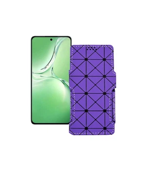 Чохол-книжка з екошкіри для телефону OPPO K12 Фіолетовий ромб