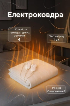 Электроодеяло Mesko MS 7420, 150×160 см, 2×60 Вт, 4 режима, защита от перегрева, бежевый