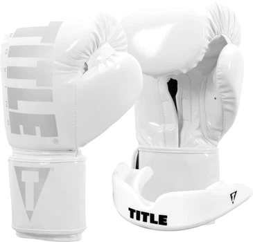 Боксерские перчатки TITLE Boxing Inferno Intensity Elastic White 18 oz (капа в комплекте) (ITGEI 18 oz Wh/Wh)