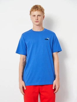 Футболка хлопковая длинная мужская Puma Essentials Foundation 68253513 S Mountain Blue (4069157680745)