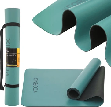 Коврик спортивный Cornix PU 183 x 68 x 0.4 см для йоги и фитнеса Turquoise (XR-0318)