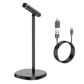 Мікрофон провідний настільний Hoco L16 USB/Type-C Desktop Microphone Black