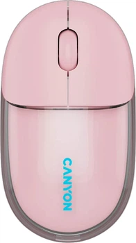 Миша Canyon OnClick 24 Dual-mode Silent Bluetooth/Wireless Transparent/Pink (CNS-CMSW24P)