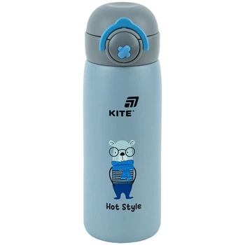Термос з кнопкою Kite Hot style 430 мл, сірий K25-1221-3