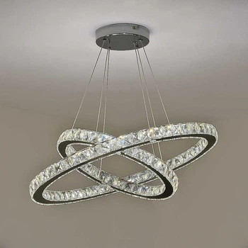Люстра подвесная светодиодные кольца LED Light House SY-20263/2 CR D480*H1500 80W PULT DU хром